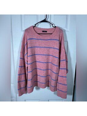 J. Crew Oversized Pink Striped Sweater